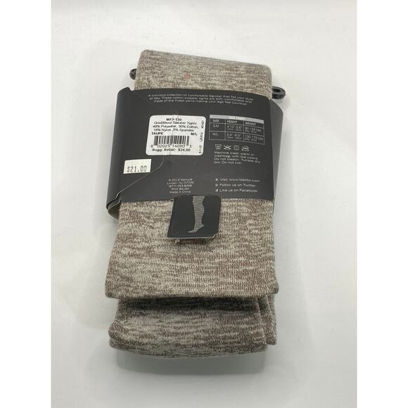 MEMOI Women's Heather Taupe Cotton-Blend Pull-On Sweater Tights SZ M/L - Picture 4 of 8